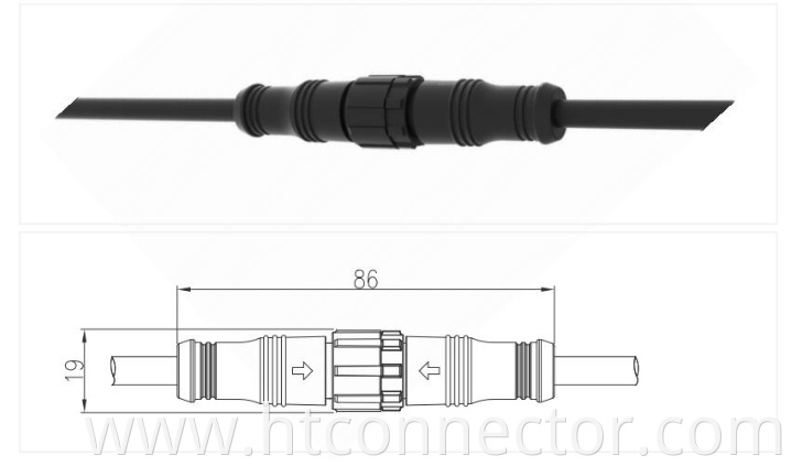 Small round waterproof connector